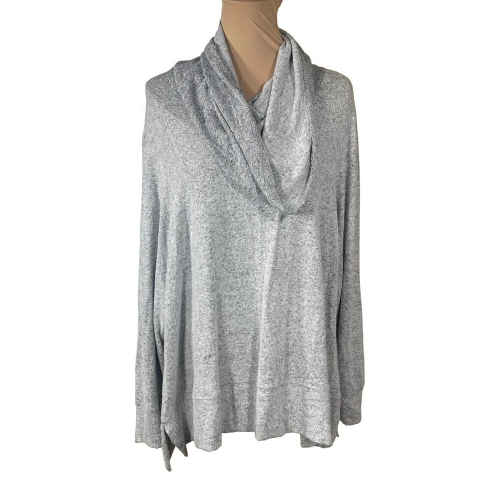 Cupio Cowl Neck Sweater Grey Viscose Long Sleeve Tunic Size 1X Women's